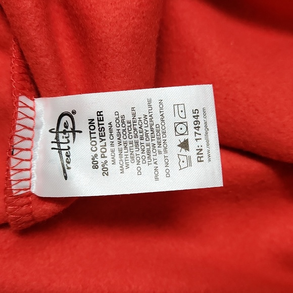Reel Life Sweatshirt Hoodie Red XL Fisherman Graphic on Back - Picture 10 of 11